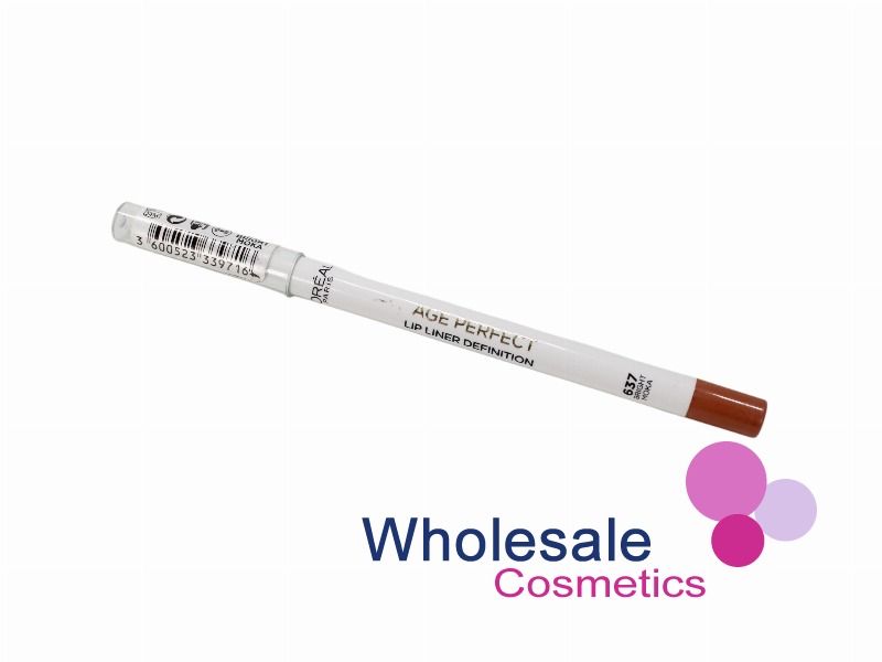 12 x L'Oreal Age Perfect Anti Feathering Lip Liner Pencil - 637 BRIGHT MOKA